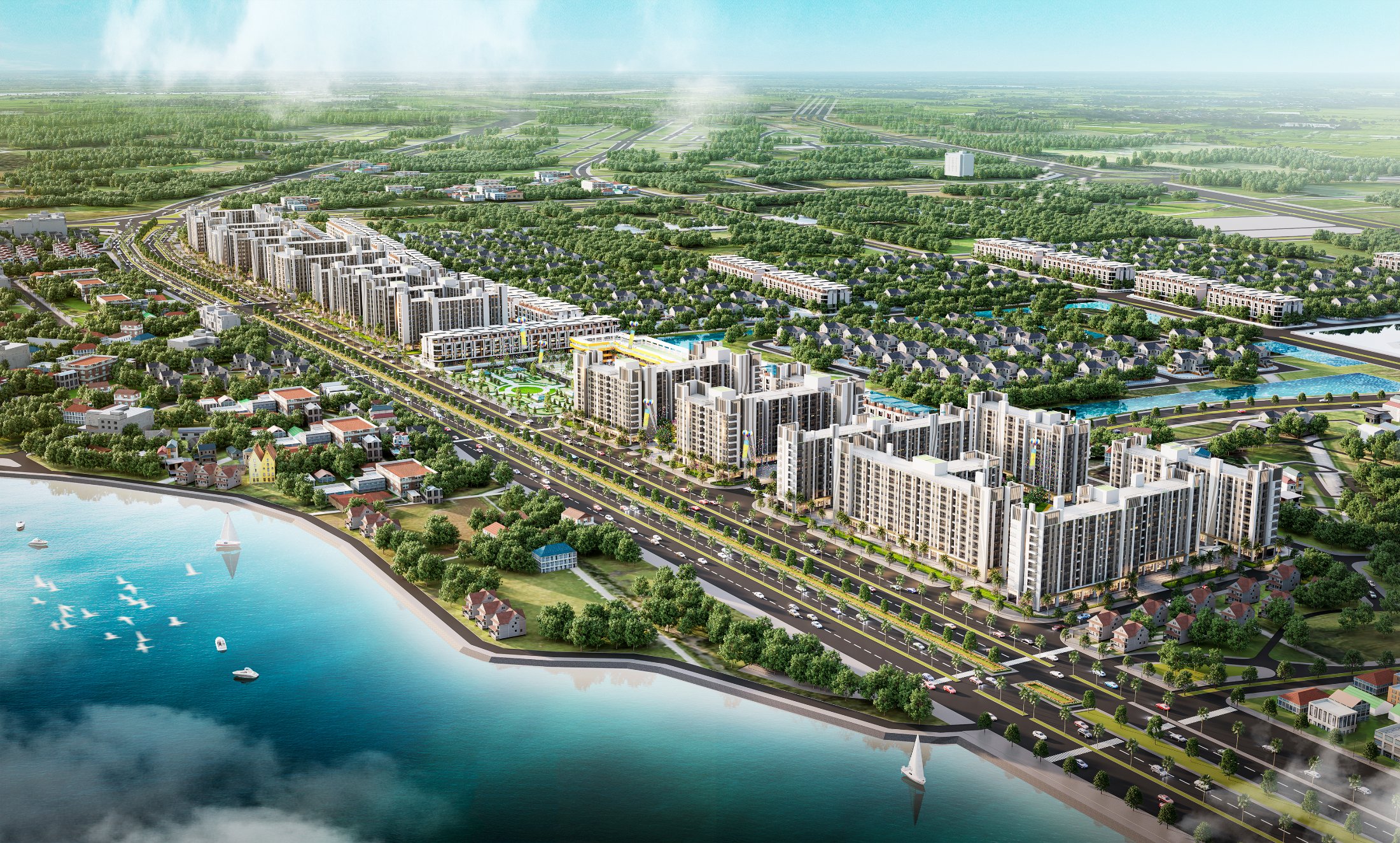 Phối cảnh tổng thể Shophouse Khối Đế Happy Home Thanh Hóa